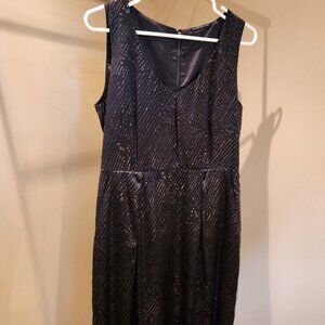 Elie Tahari black and gold silk dress size 10